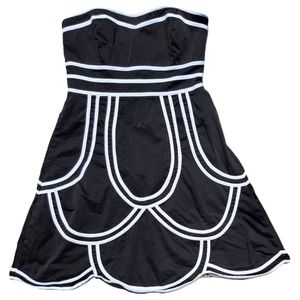 AGB Dress Contrast Piping Strapless Midi Dress Size 14